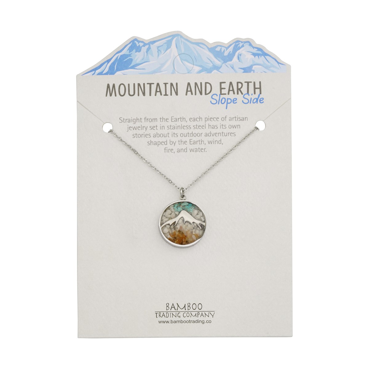 Mountain and Earth Mineral Sand Round Necklace RSN1900