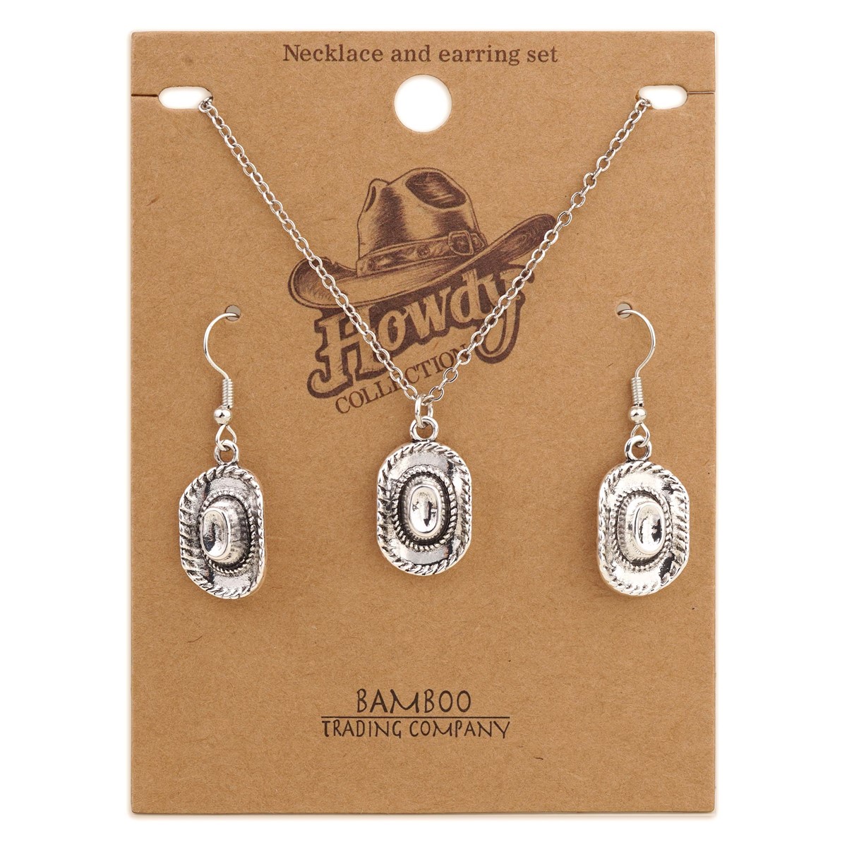 Howdy Cowgirl Hat Earrings & Necklace Set RSN1949