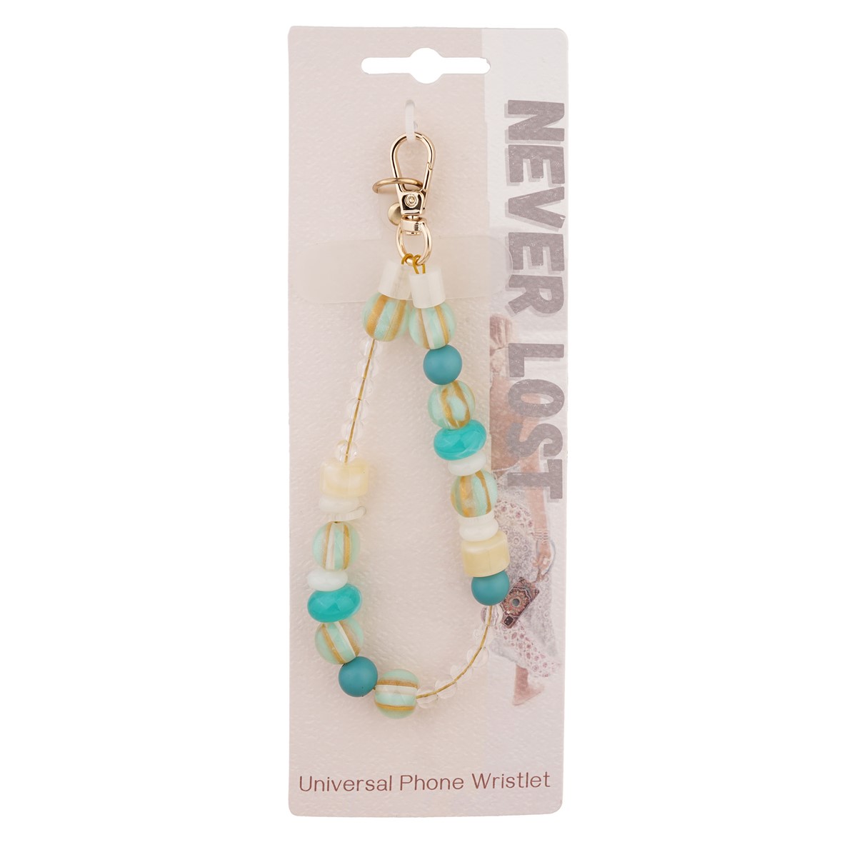 Beaded Phone Strap Blue Multi RSW003