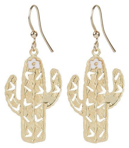 Cactus Earring Gold WSE103G