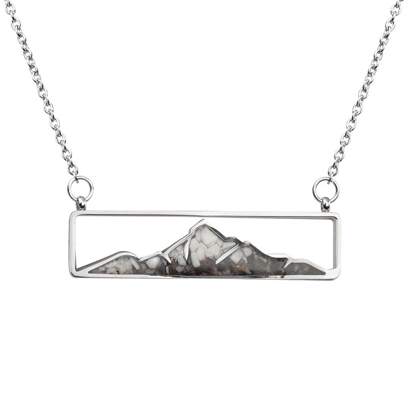 Mountain and Earth Necklace Obsidian Rectangle RSN1896