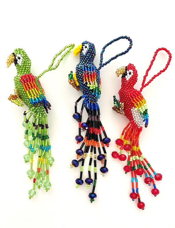 Beaded Parrot Ornament PSO009