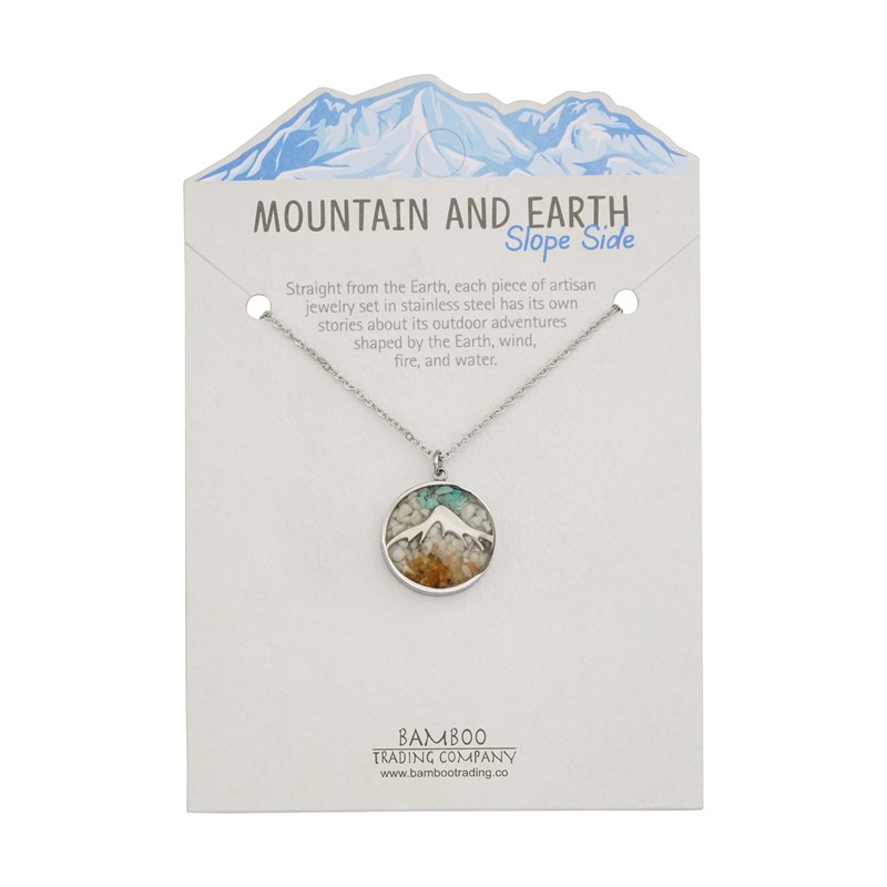 Mountain and Earth Mineral Sand Round Necklace RSN1900