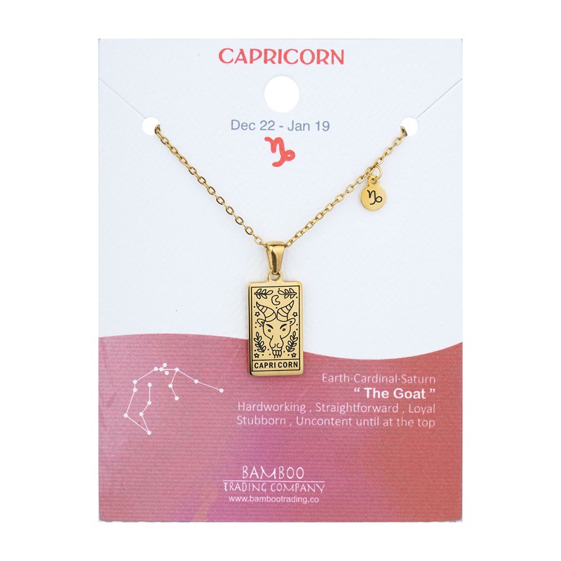 Zodiac Necklace Gold Capricorn RSN2013