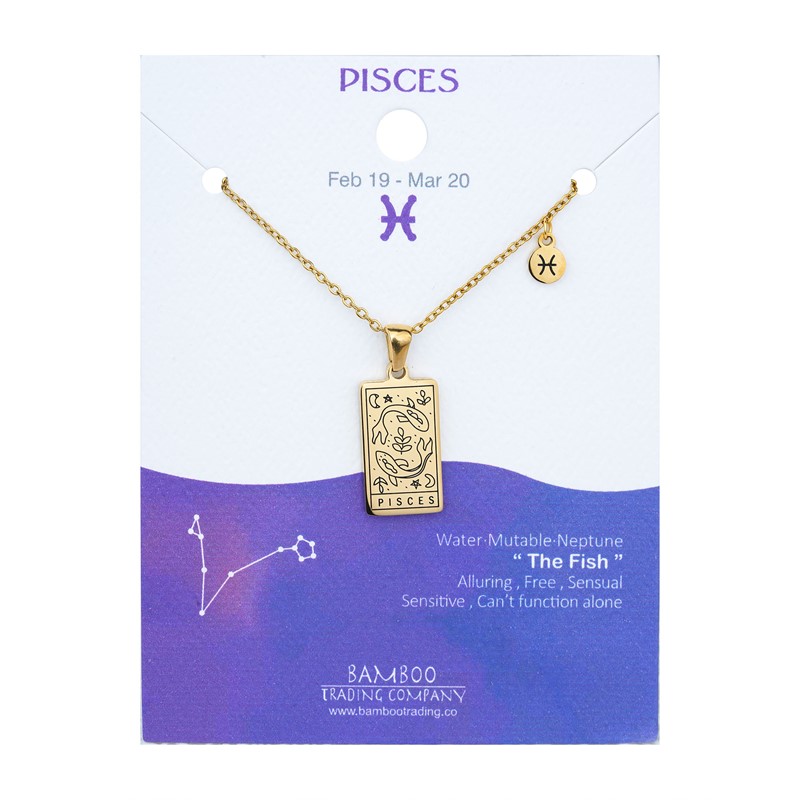 Zodiac Necklace Gold Pisces RSN2017