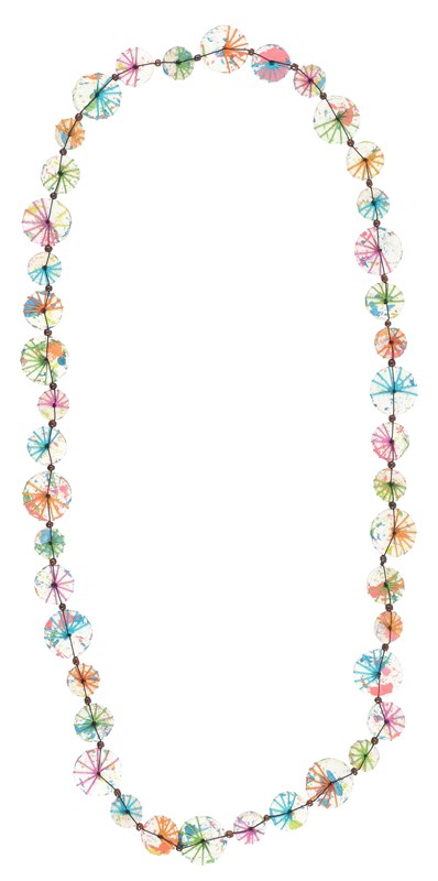 Wooden Splatter Paint Multi Necklace BPN230