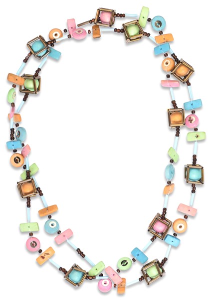 Fair and Square Necklace Pastel BPN222