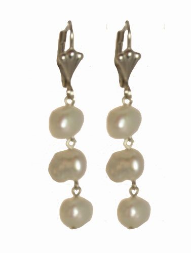 White Freshwater Pearl Earrings