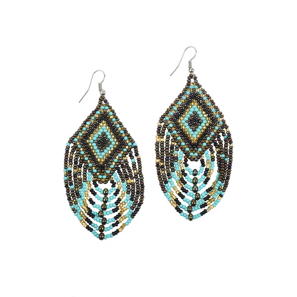 Gold and Turquoise Statement Earring