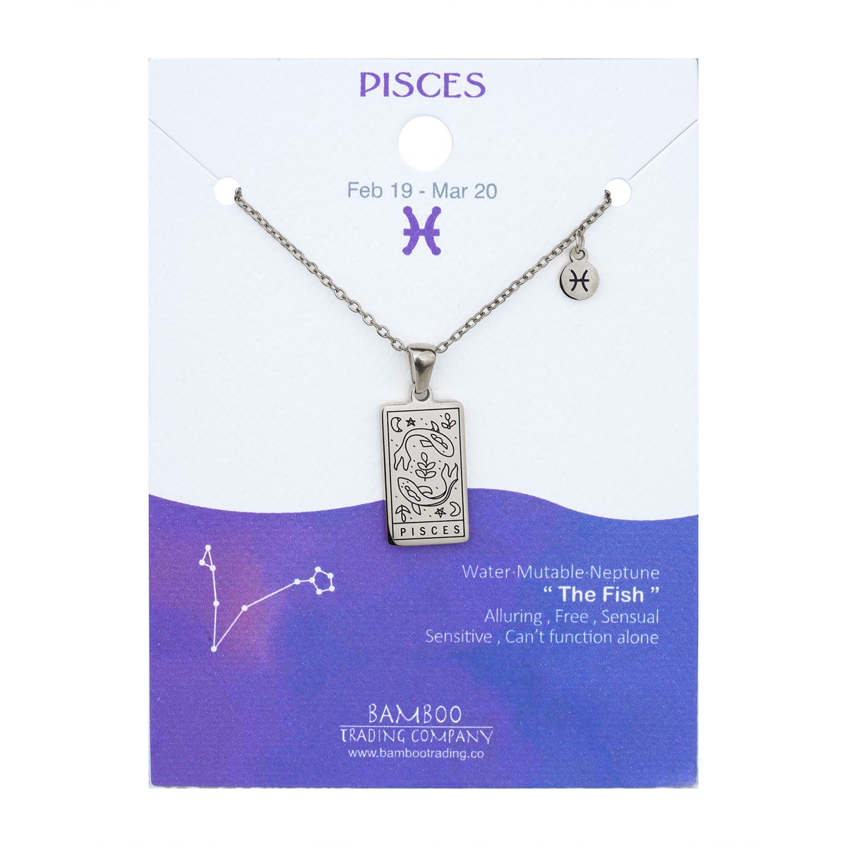 Pisces on sale necklace silver