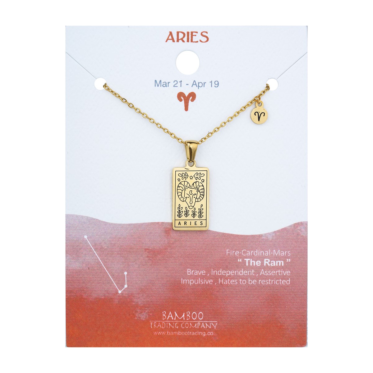 Zodiac | Bamboo Trading Company Necklace Gold Aries