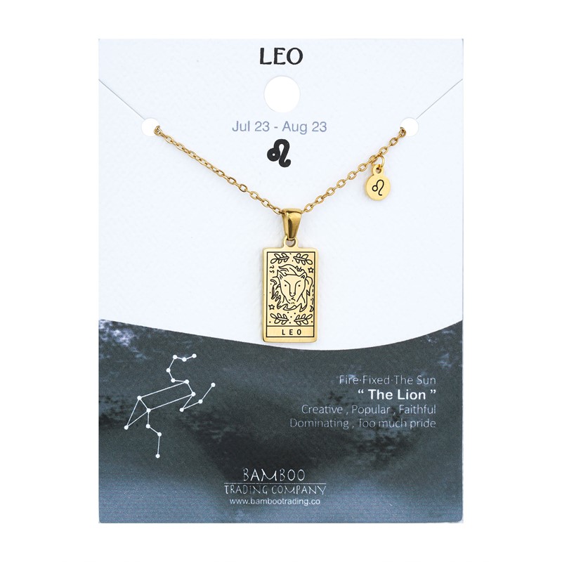 Zodiac Necklace Trading Gold Bamboo Leo Company 