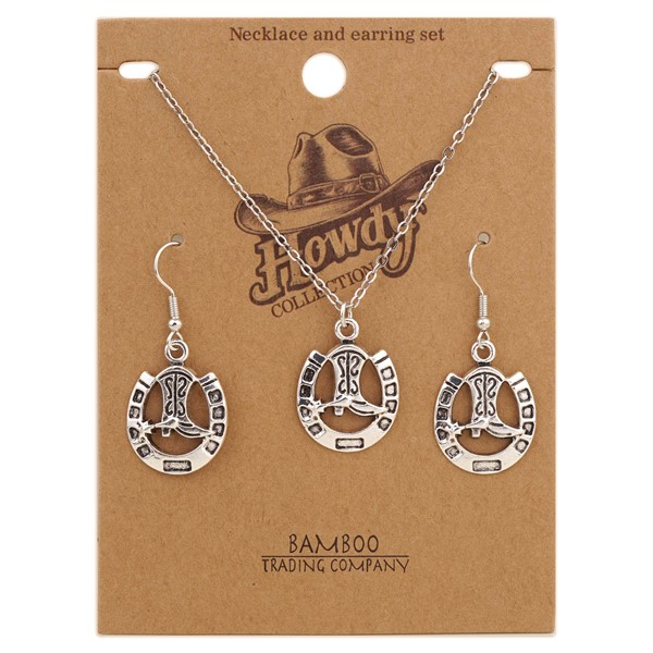 Howdy Horseshoe Earring & Necklace Set