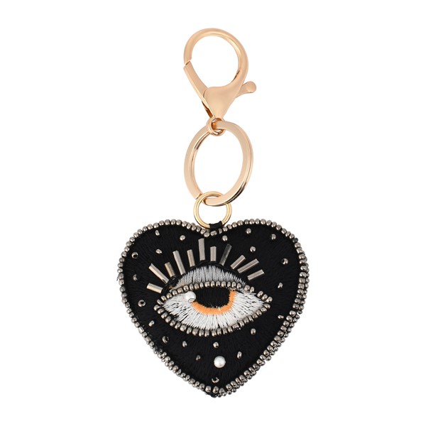 Heart Beaded Bag Charm