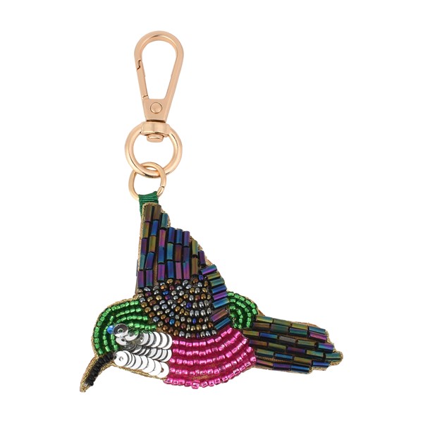 Hummingbird Beaded Bag Charm