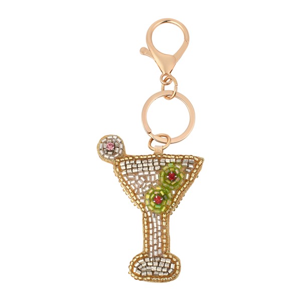 Martini Beaded Bag Charm