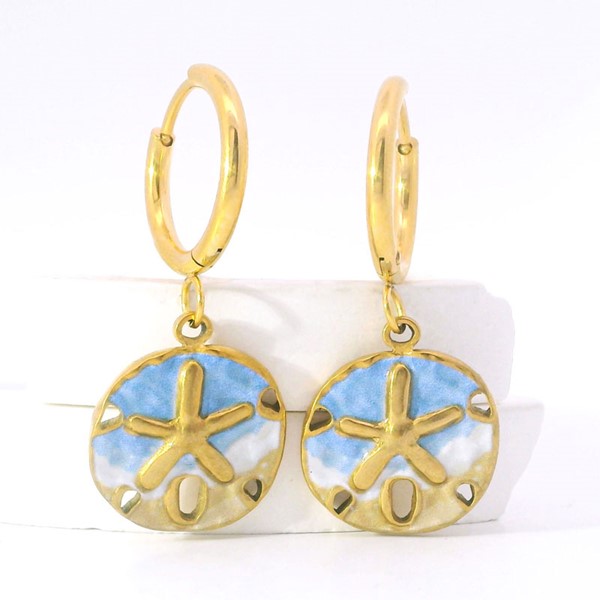 Paradise Sand Dollar Azure Earrings