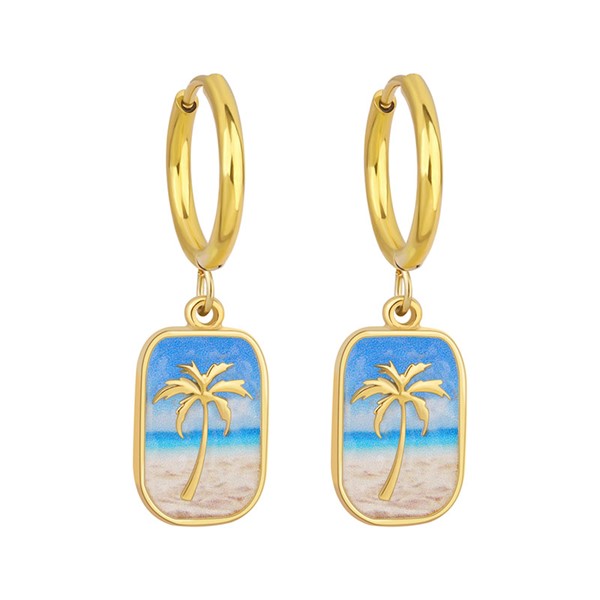 Paradise Palm Azure Earrings