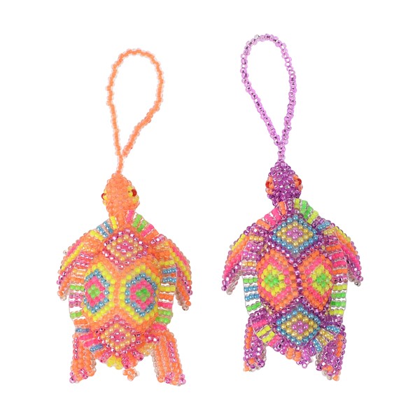 Neon Turtle Ornament