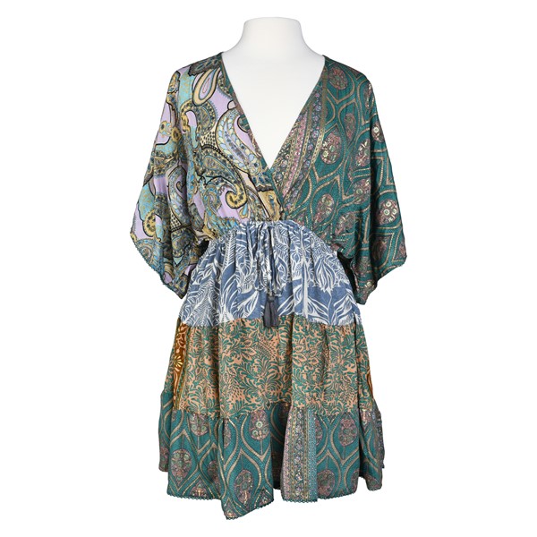 Bell Sleeve Short Ruffle Dress