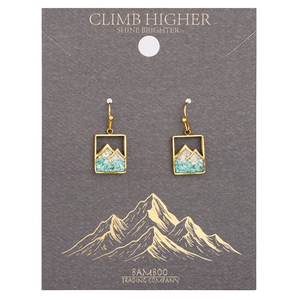 Mountain Summit Turquoise Gold Earring