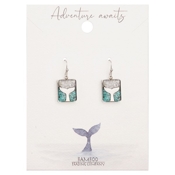 Whale Tail Silver Earrings