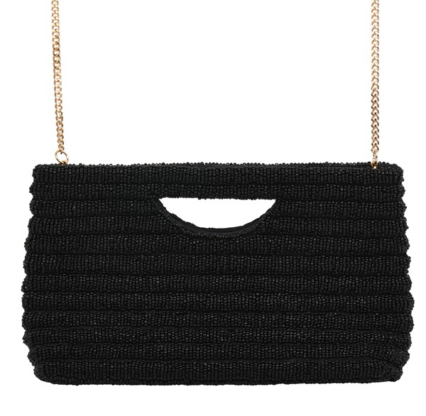 Black Half Moon Clutch