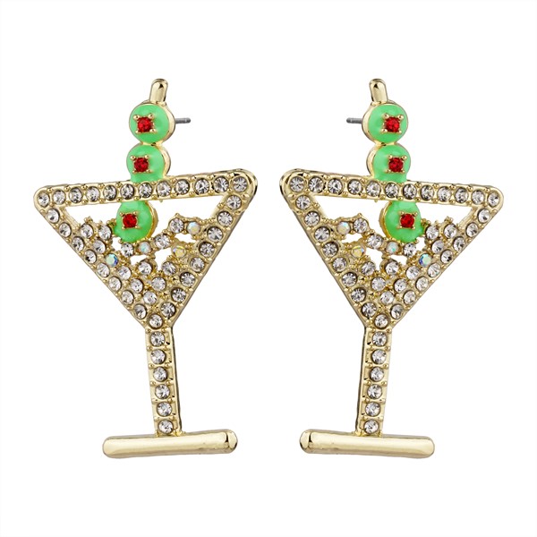 Celebration Earrings Martini Gold